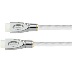 Python Anschlusskabel High-Speed-HDMI mit Ethernet 4K2K / UHD, AKTIV, 24K vergoldete Kontakte, OFC, Nylong (20 m), Videokabel, Weiss