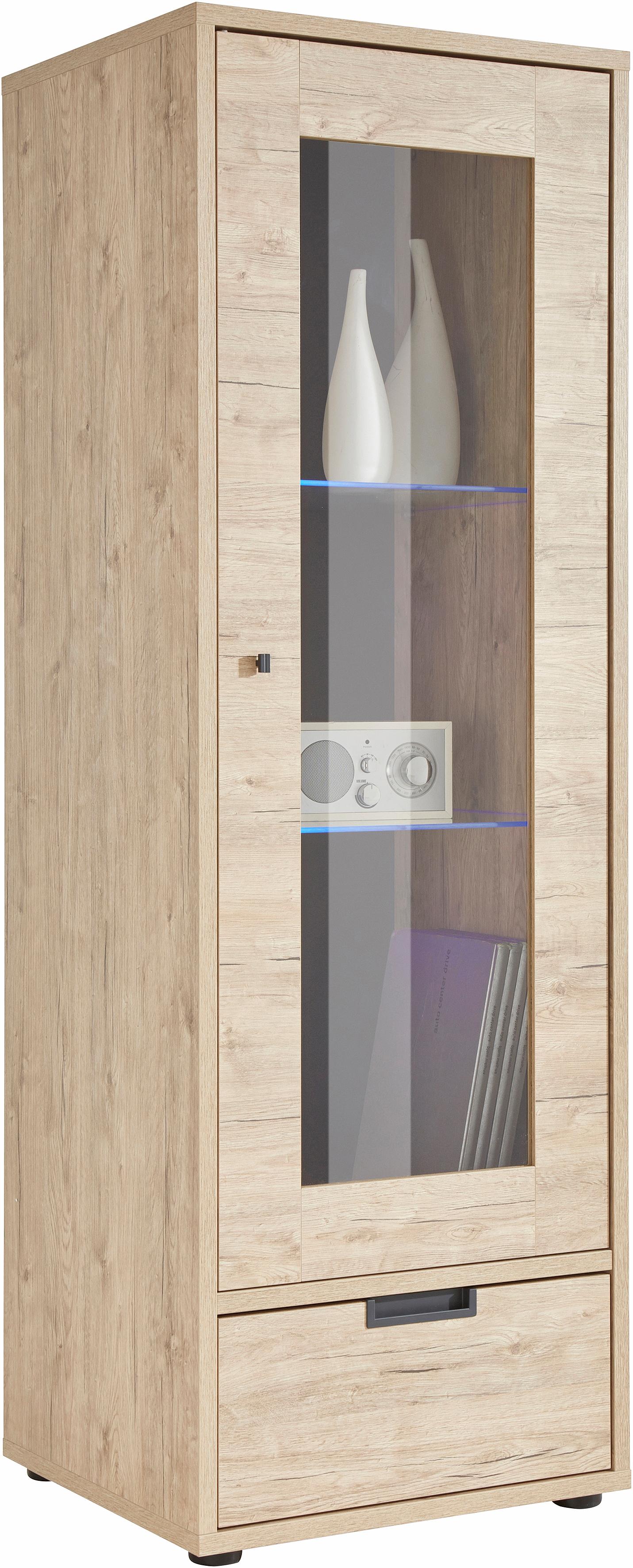 Vitrine HOME AFFAIRE "Palma", braun (eichefarben), Schränke, Vitrine, Höhe 176 cm eichefarben Einheitsgröße