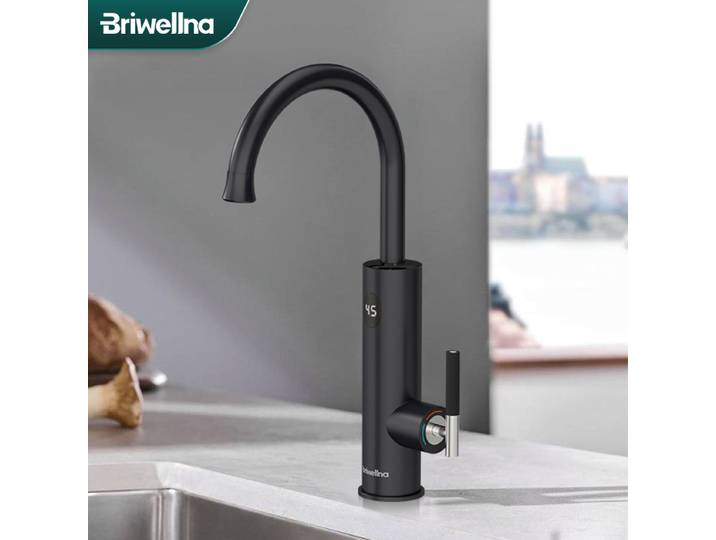 Briwellna chauffe-eau électrique 220V chauffe-eau coulant robinet de cuisine 2 en 1 robinet mélangeur de chauffage de l'eau sans réservoir géyser électrique