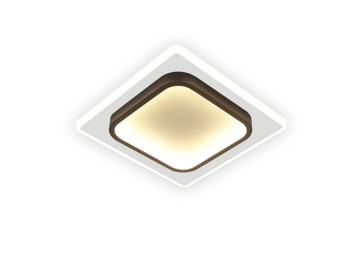 Nettlife Led-Deckenleuchte Harmonie 23.5/23.5/7 cm, Weiß, Schwarz, Kunststoff, Quadratisch, LED integrated, 23.5x7x23.5 cm, Lampen & Leuchten, LED Beleuchtung, LED-Deckenleuchten