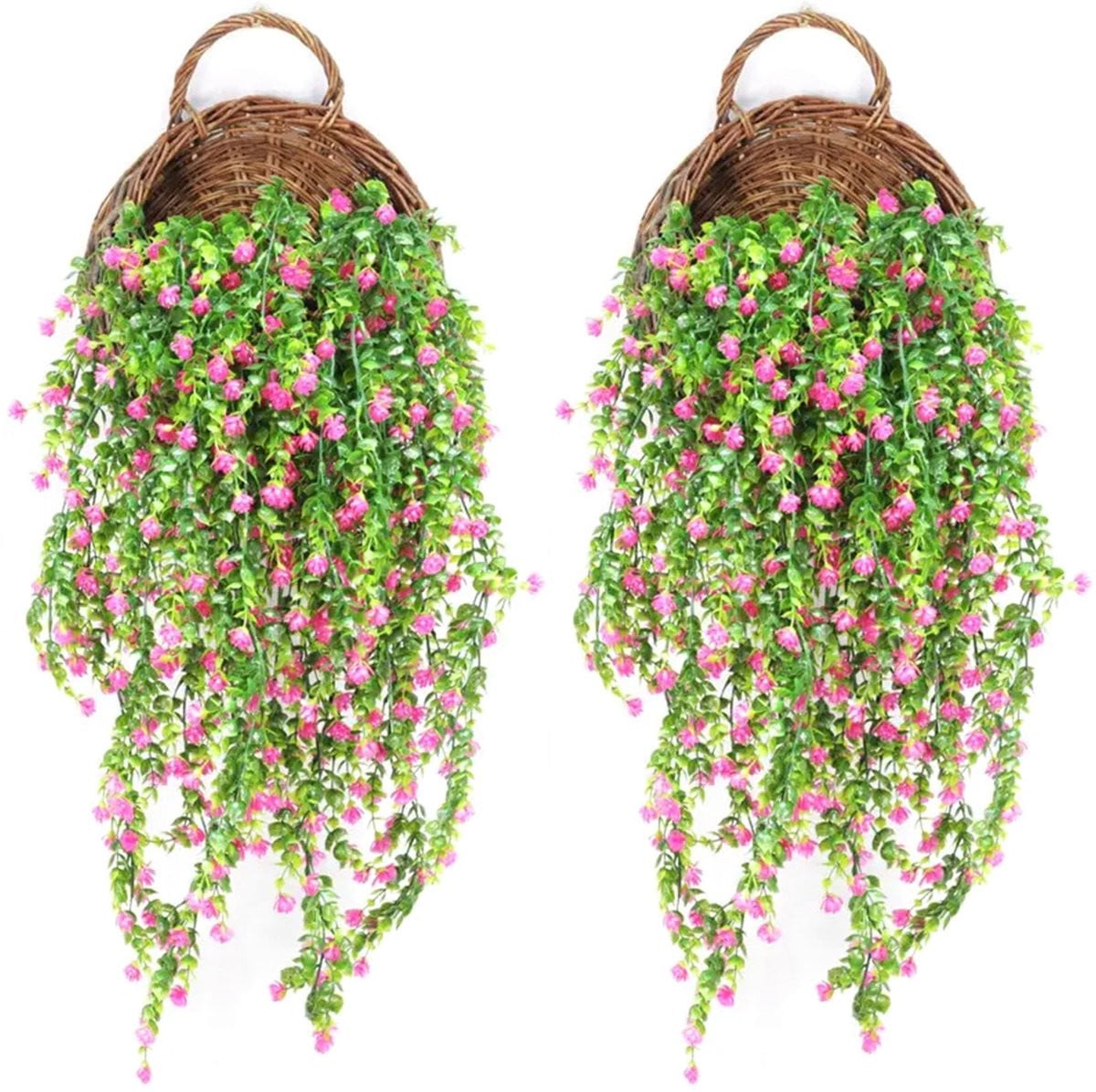 Dailygoods Hangende Kunstplanten - 2 stuks - Roze