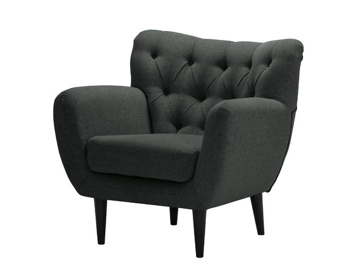 Sessel Lowen I Schwarz/Schwarz Webstoff Nere 86 x 86 x 84cm