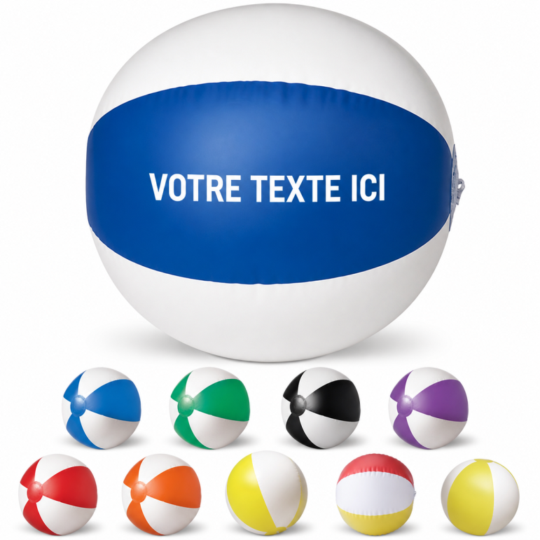 Ballon de plage gonflable publicitaire Lola PVC bleu
