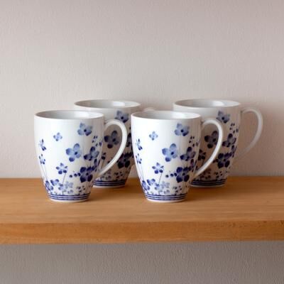 Noritake Bloomington Road Set of 4 Mugs, 16 oz.