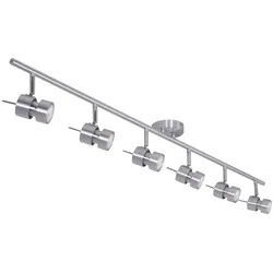 Deckenleuchte Spotleiste Spotlampe LED 6-Flammig silber dimmbar schwenkbar GU10