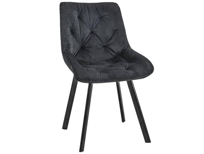 Stuhl – Eleganter Samtstuhl im Glamou Stil – Schwarz