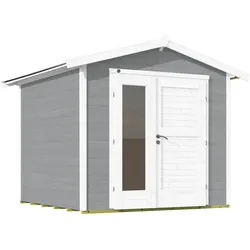 Weka Gartenhaus 224 A inkl. moderner Design-Doppeltür - 21 mm grau Gartenhaus 224 A Gr. 2 (235 x 239 cm) - 50 % Rabatt auf Dacheindeckung