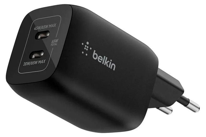 Belkin 65W USB-C Dual Port Wall Charger - Zwart
