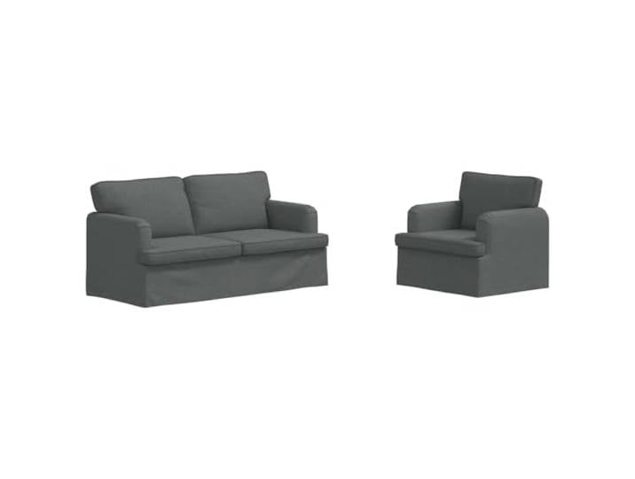 KUTYWEXFM Sofagarnitur 2-Teilig Dunkelgrau Modular Ecksofa Polstersofa Modulares 2-teiliges Sofa Set für Wohnzimmer und Schlafzimmer mit abnehmbarem Bezug und ergonomischer Polsterung.