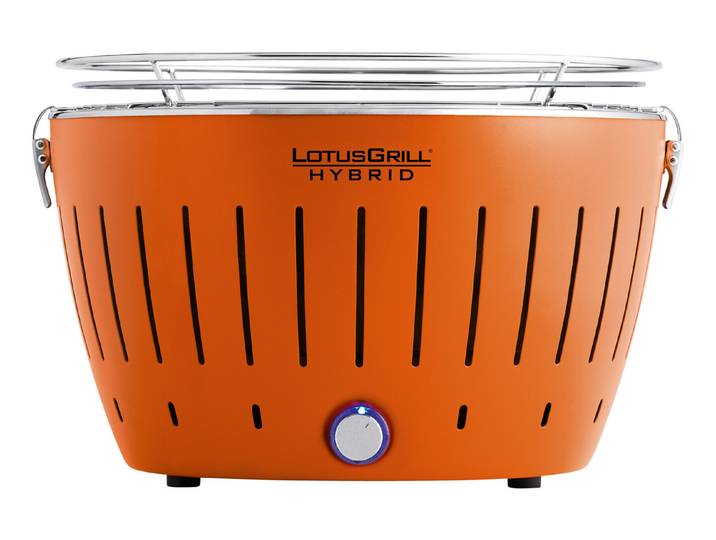 Lotusgrill Holzkohlegrill Hybrid Classic mandarinenorange