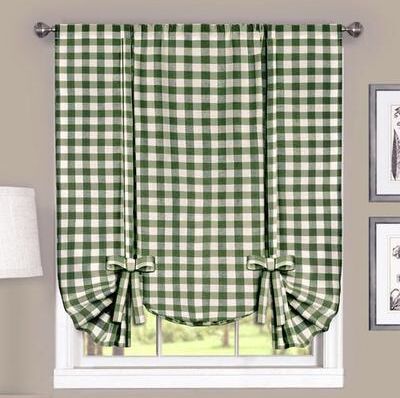 Achim Importing Co Inc Buffalo Check Tie Up Shade 42 x 63, 42 x 63, Loden