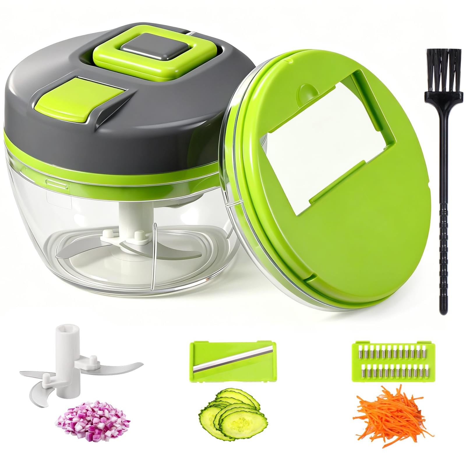 Solidchoice Handmatige hakker 520 ml, 3-in-1 uiensnijder met trekmechanisme