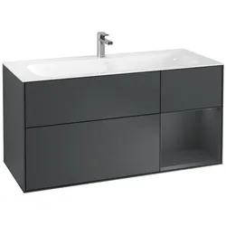 Villeroy und Boch Finion Waschtischunterschrank G070HGHG 119,6x59,1cm, Emotion, Regal rechts Midnight Blue Matt Lacquer, Midnight Blue Matt Lacquer