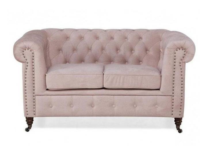 Xlmoebel Chesterfield-Sofa Beiges 2-Sitzer-Sofa mit Schlaffunktion im Chesterfield-Stil, 1 Teile, Chesterfield-Design, elegante Knopfheftung
