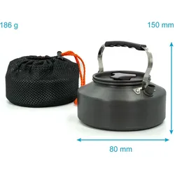 Intirilife Camping Wasserkocher Outdoor Kochkessel, Wasserkocher, Schwarz