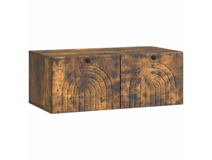 Makastle Wandmontierter TV Schrank Geräucherte Eiche 78,5x41x30cm