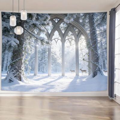 Uplift Essentials Enchanted Gothic Window Lush Garden Tapestry 28 X 39 In style 4