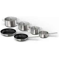 Bosch Hausgeräte HEZ9SE060, Pfannenset + Topfset, Schwarz, Silber