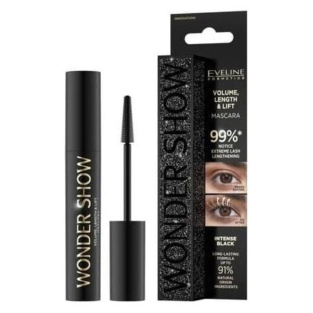 Eveline Cosmetics Wonder Show Vegan Mascara - Extreme Länge, Volumen & Lift (Intense Black) (52491188)