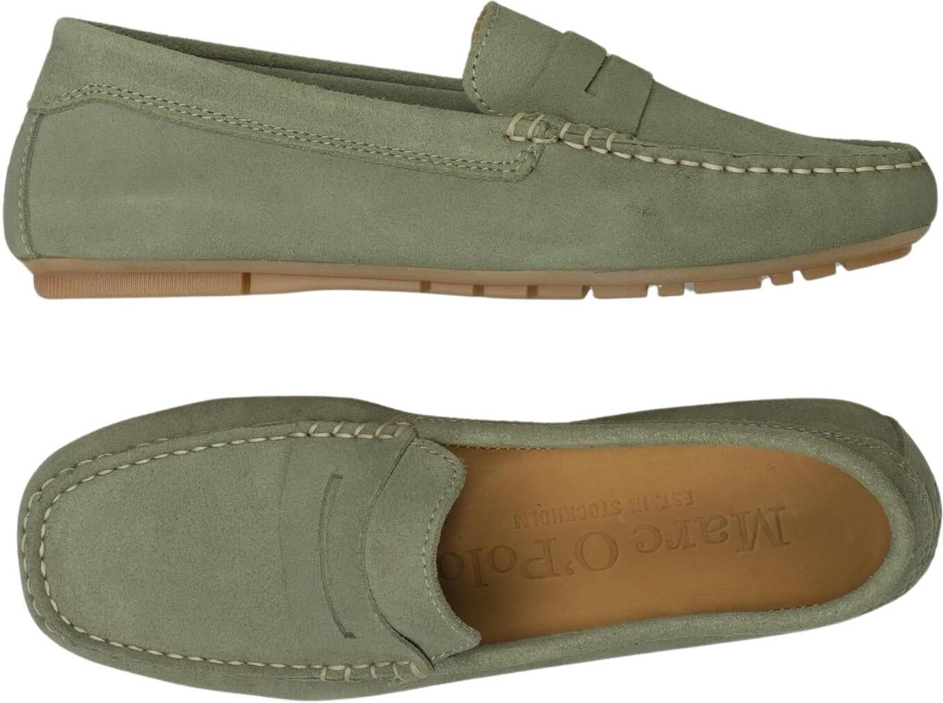 Marc O' Polo Halbschuh, Grün, Gr. EU 38, Leder - Second Hand