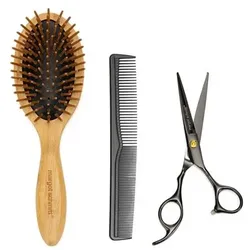 MARGOT SCHMITT® Profi Haarschneide Set mit Schere, Frisierkamm, Etui u. Pneumassagebürste