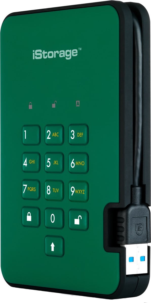 iStorage diskAshur 2 Externe Harde Schijf, 2 TB, Groen