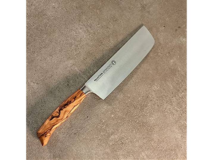 Palatina Werkstatt Messerserie, Nakiri Messer mit massivem Olivenholzgriff, 16 cm Klinge aus rostfreiem Edelstahl (Nakiri)