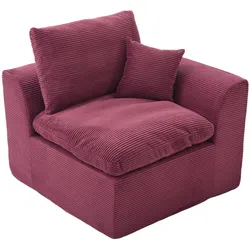 SESSEL Cord-Sofa mit Federkern-Polsterung und Kissen, Montagefrei