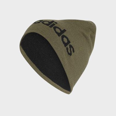 Beanie ADIDAS SPORTSWEAR "LINEAR BEANIE", Damen, olive strata, schwarz, Obermaterial: 96% Polyacryl, 3% Polyamid, 1% Elasthan, Mützen Beanie, mit Strickmaterial, leichte Konstruktion, passgenauer Sitz