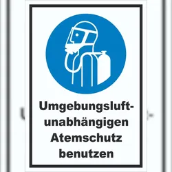 HB-Druck Umgebungsluftunabhängigen Atemschutz benutzen Schild A3 (297x420mm)