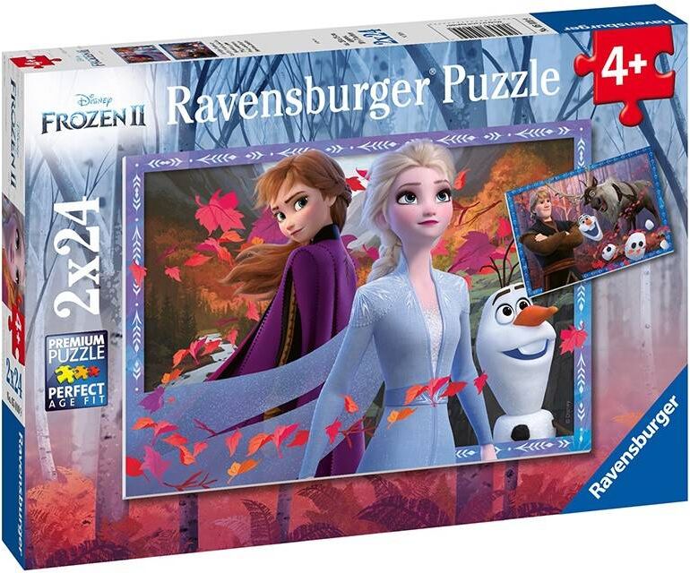 Ravensburger Puzzles 2x24 pcs : Vers des contrées glacées - Disney Reine des Neiges 2