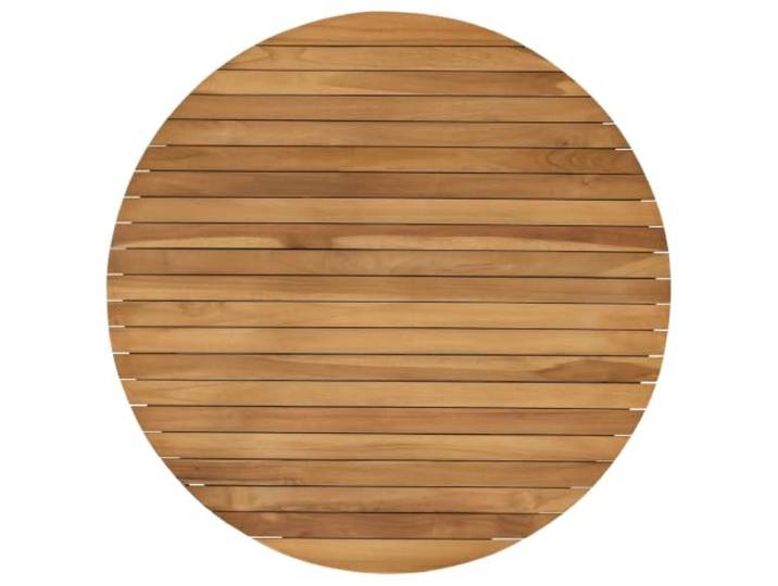 Runde Tischplatte 80 cm aus Massivholz Teakholz Tischplatte 80 cm, massiv Teak, braunbeschichtet, für innen und außen, ohne Montage