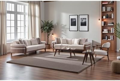 Furnia Structa 3 Pieces Living Room Sets 1 Sofa 2 Chair