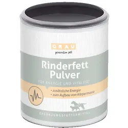 grau Rinderfettpulver 200 Gramm Nahrungsergänzung für Hunde