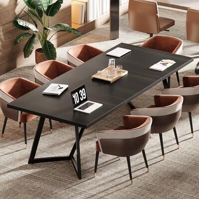 1Easylife 6FT Modern Large Rectangular Conference Meeting Table for 6-8