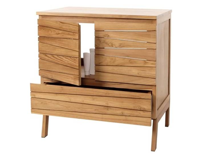 Mendler Teak-Waschbeckenunterschrank HWC-M73 87x81x56cm Teak