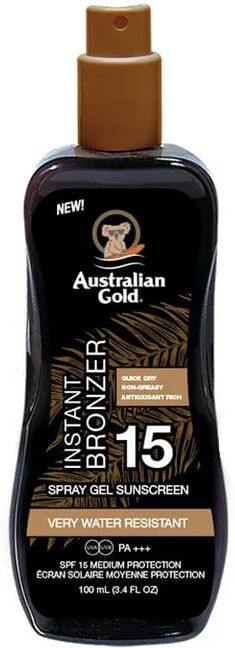 Australian Gold Sunscreen Spf15 Spray Gel With Instant Bronzer 100 ml