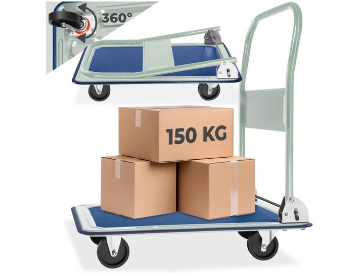 Platformwagen inklapbaar tot 150kg - wit