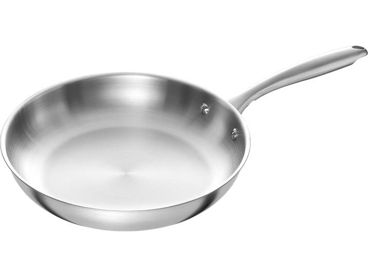 Bratpfanne HENCKELS BY ZWILLING Glace , silber (silberfarben), B:29,4cm H:8,5cm L:51cm Ø:28cm, Pfannen, Bratpfanne, Hochwertiger Edelstahl, Ideal für scharfes Anbraten, Induktion