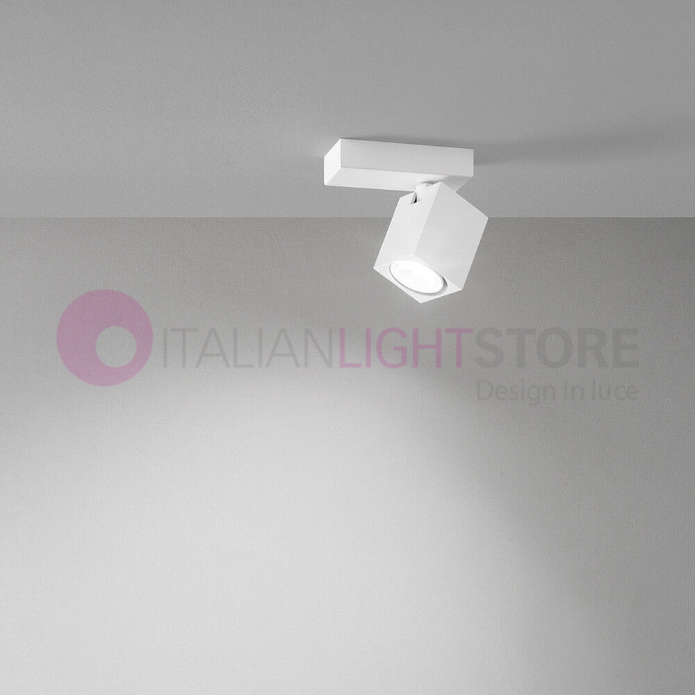 Oddy Bianco Plafoniera Faretto Quadrato Gu10 Design Moderno