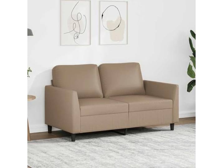 HEFZGDB 2-Sitzer-Sofa Cappuccino-Braun 120 cm Kunstleder Langlebig Modern Metallgestell Bequem Schmutzabweisend Luxuriöses Design Stabiles Polstermöbel