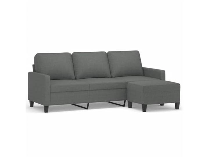 GHVBNMF 3-Sitzer Sofa mit Hocker Dunkelgrau 180cm Polstersofa Set Bequeme Polstergarnitur mit flexiblem Fußhocker für Wohnzimmer, modernes Design mit stabilem Metallgestell.