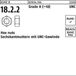 Sechskantmutter R 83934 UNC-Gewinde 1 1/2 Grade 8 (~10) 5 Stück