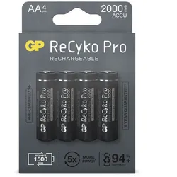 GP Recyko+ PRO Black NiMH AA Mignon 2000 mAh R2U - 4er Blister