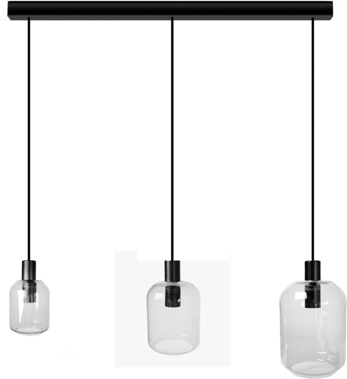 Tosel Lustre métal H100cm noir Abatjour transparent Noir 70x100x20cm