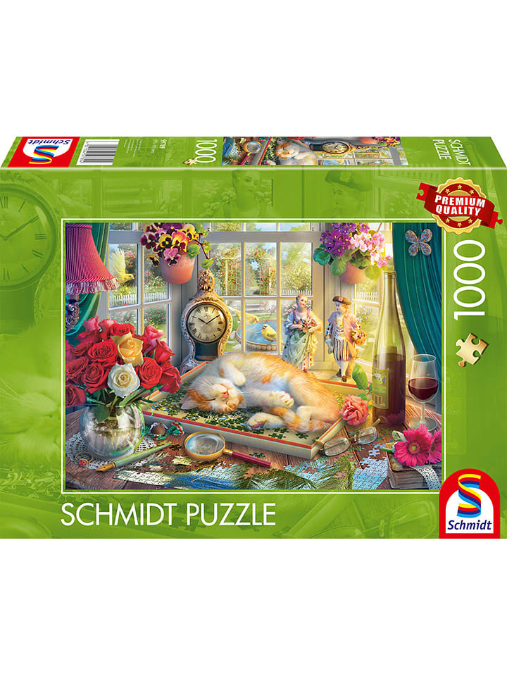 Schmidt Spiele 1.000tlg. Puzzle "Puzzlezeit mit Katze" - ab 12 Jahren - onesize
