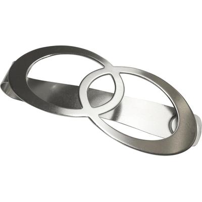 Dekospange GARDINIA "Raffspange Infinity Doppelring" Gr. 1, silber (silberfarben), B:13,5cm L:5,5cm, Metall, Raffhalter, zum Raffen und Drapieren