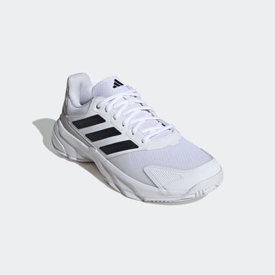 Tennisschuh ADIDAS PERFORMANCE "COURTJAM CONTROL 3", Herren, Gr. 43, schwarz-weiß (cloud weiß, core schwarz, grau two), Synthetik, Textil, Schuhe, für Hartcourt, All-Court