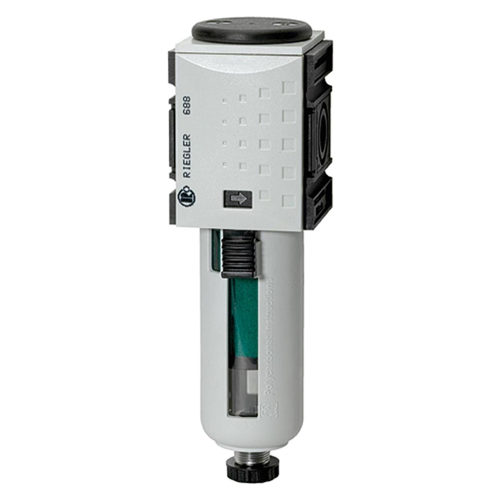 Riegler Mikrofilter "FUTURA", PC-Behälter, Schutzkorb, BG 1, G 1/4, HA (FU 871)