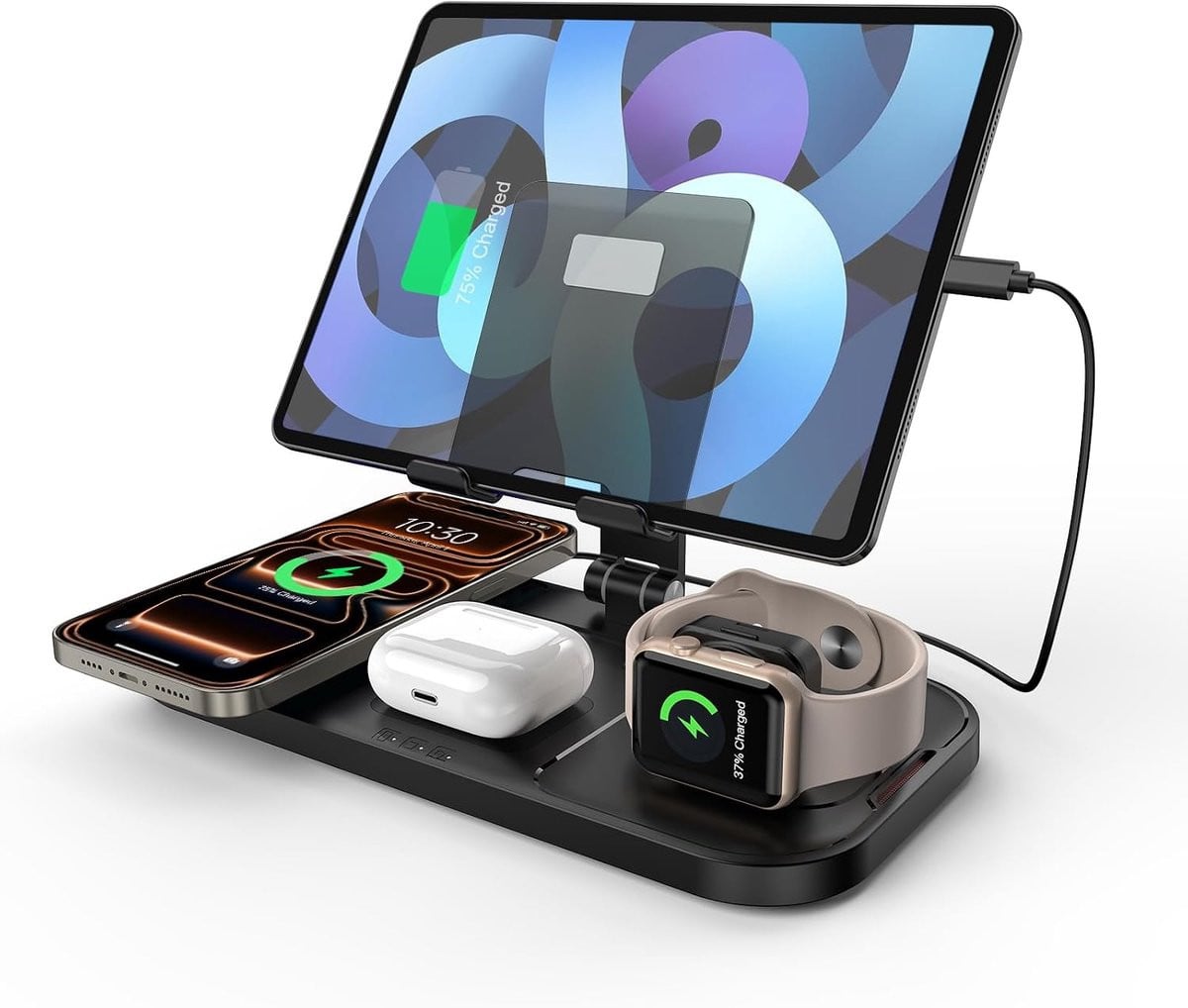 4-in-1 Draadloze Oplader voor Apple iPhone, iWatch en AirPods